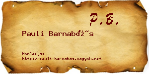 Pauli Barnabás névjegykártya